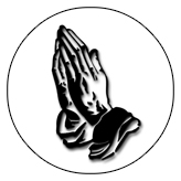 DAROUND 516 BK WT Black Praying Hands White Background copy